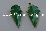 NGP3805 25*50mm - 28*55mm arrowhead agate gemstone pendants