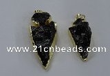 NGP3810 25*45mm - 30*60mm arrowhead dyed white crystal pendants