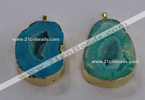 NGP3825 30*40mm - 40*50mm freeform druzy agate pendants