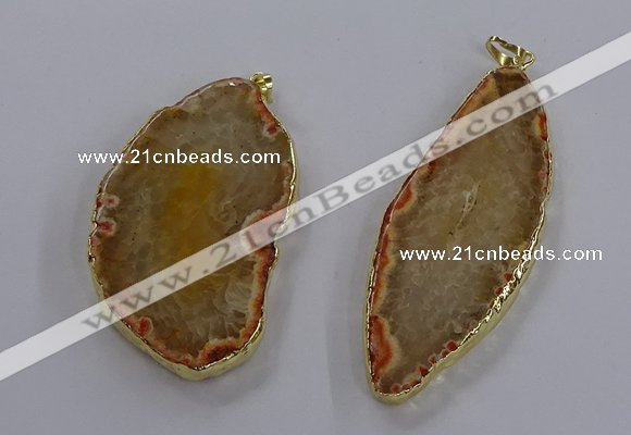 NGP3842 25*65mm - 35*70mm freeform agate gemstone pendants