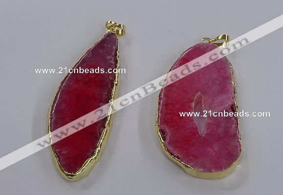 NGP3844 25*65mm - 35*70mm freeform agate gemstone pendants