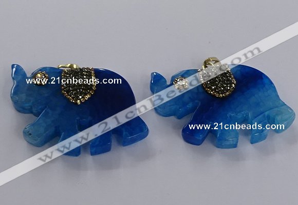 NGP3864 30*45mm - 35*50mm elephant agate pendants wholesale