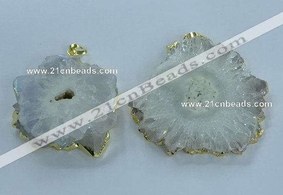 NGP3890 35*45mm - 50*60mm freeform druzy agate pendants