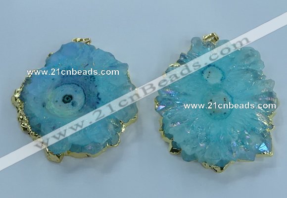 NGP3903 55*65mm - 65*80mm freeform druzy agate pendants