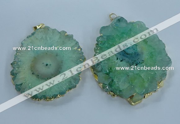 NGP3904 55*65mm - 65*80mm freeform druzy agate pendants