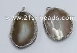 NGP3908 45*60mm - 55*65mm freeform druzy agate pendants wholesale