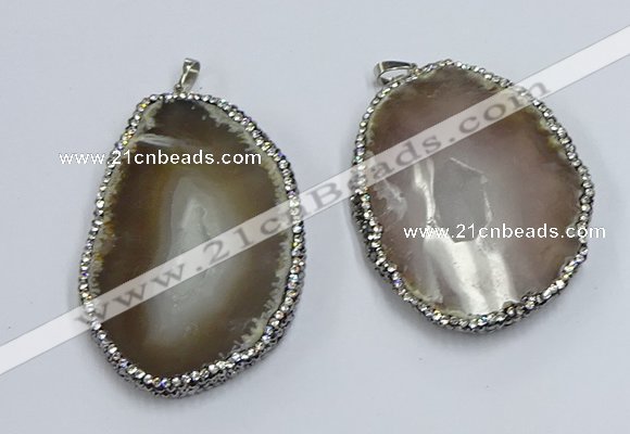 NGP3908 45*60mm - 55*65mm freeform druzy agate pendants wholesale