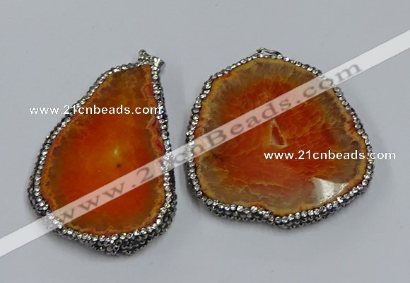 NGP3909 45*60mm - 55*65mm freeform druzy agate pendants wholesale