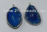 NGP3914 45*60mm - 55*65mm freeform druzy agate pendants wholesale