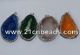 NGP3916 45*60mm - 55*65mm freeform druzy agate pendants wholesale