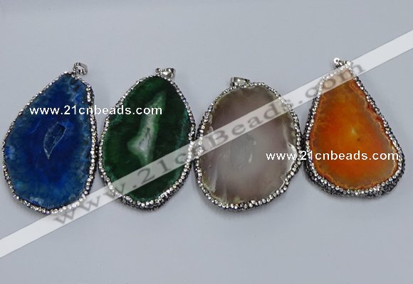 NGP3916 45*60mm - 55*65mm freeform druzy agate pendants wholesale