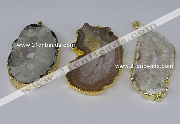 NGP3922 35*50mm - 45*65mm freeform druzy agate pendants wholesale