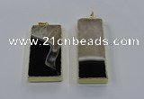 NGP3928 25*55mm - 30*60mm rectangle druzy agate pendants