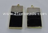 NGP3929 40*60mm - 35*70mm rectangle druzy agate pendants