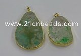 NGP3931 30*45mm - 40*60mm freeform green gemstone pendants