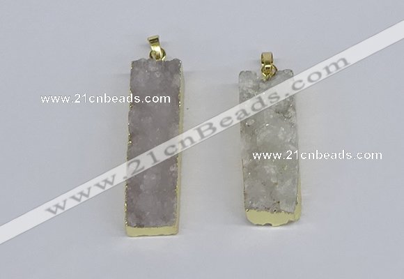 NGP3942 12*50mm - 15*45mm rectangle druzy agate pendants wholesale