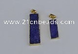 NGP3944 10*25mm - 12*45mm rectangle druzy agate pendants wholesale