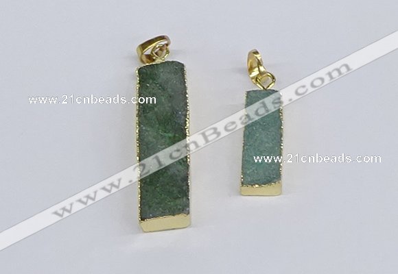 NGP3947 10*25mm - 12*45mm rectangle druzy agate pendants wholesale