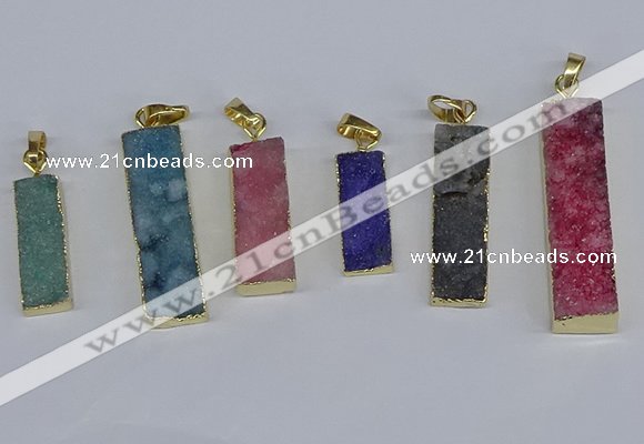 NGP3950 10*25mm - 12*45mm rectangle druzy agate pendants wholesale