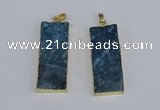 NGP3956 20*50mm - 25*45mm rectangle druzy agate gemstone pendants