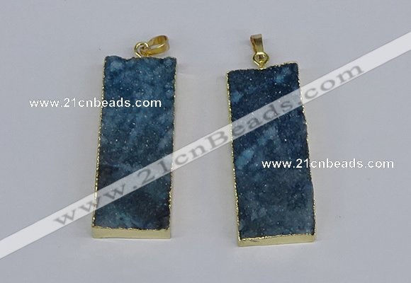 NGP3956 20*50mm - 25*45mm rectangle druzy agate gemstone pendants