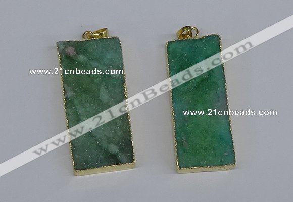 NGP3957 20*50mm - 25*45mm rectangle druzy agate gemstone pendants