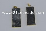 NGP3959 20*50mm - 25*45mm rectangle druzy agate gemstone pendants