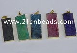 NGP3960 20*50mm - 25*45mm rectangle druzy agate gemstone pendants