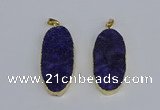 NGP3964 22*45mm - 25*50mm oval druzy agate pendants wholesale