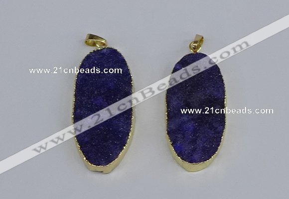 NGP3964 22*45mm - 25*50mm oval druzy agate pendants wholesale