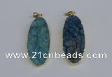 NGP3966 22*45mm - 25*50mm oval druzy agate pendants wholesale