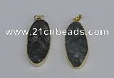 NGP3969 22*45mm - 25*50mm oval druzy agate pendants wholesale