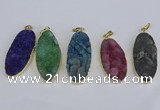 NGP3970 22*45mm - 25*50mm oval druzy agate pendants wholesale