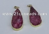 NGP3975 20*40mm - 25*50mm flat teardrop druzy agate pendants