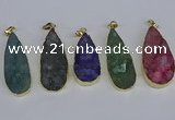 NGP3980 20*40mm - 25*50mm flat teardrop druzy agate pendants