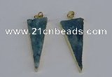 NGP3986 20*48mm - 25*50mm triangle druzy agate pendants wholesale