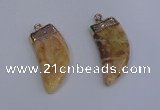NGP4001 15*30mm - 16*35mm horn druzy quartz gemstone pendants