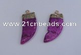 NGP4003 15*30mm - 16*35mm horn druzy quartz gemstone pendants