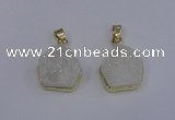 NGP4008 15*16mm freeform druzy quartz gemstone pendants