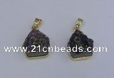 NGP4009 15*16mm freeform druzy quartz gemstone pendants