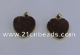 NGP4022 20*20mm heart druzy quartz gemstone pendants