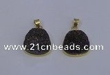NGP4028 18*19mm freeform druzy quartz gemstone pendants