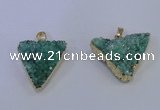 NGP4051 25*30mm – 30*35mm triangle druzy quartz pendants