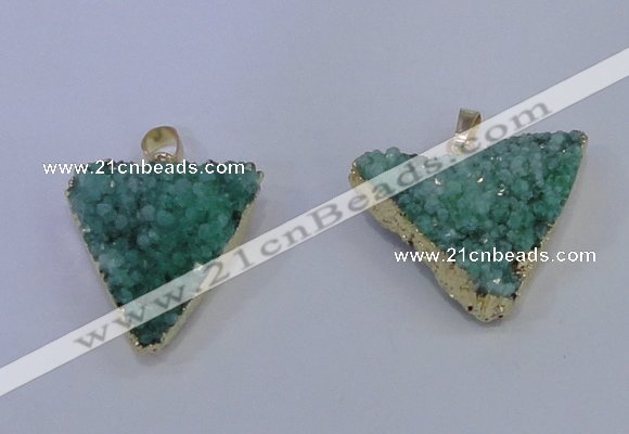 NGP4051 25*30mm – 30*35mm triangle druzy quartz pendants