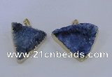 NGP4052 25*30mm – 30*35mm triangle druzy quartz pendants