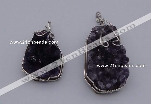 NGP4072 25*30mm – 30*40mm freeform amethyst gemstone pendants