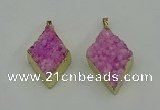 NGP4076 25*35mm - 28*40mm diamond druzy quartz pendants