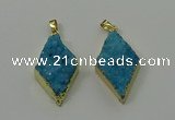 NGP4077 25*35mm - 28*40mm diamond druzy quartz pendants