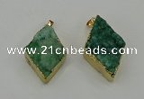 NGP4079 25*35mm - 28*40mm diamond druzy quartz pendants