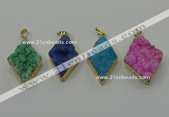 NGP4080 25*35mm - 28*40mm diamond druzy quartz pendants